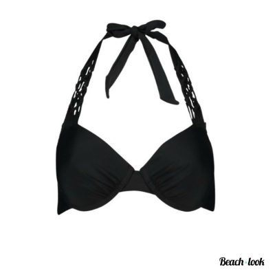 Stijlvolle Beugelbikinitop Met Macramé-Detail Voor D-E Cup – Zwarte Bikini | Shiwi