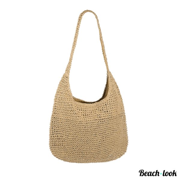 beige strandtas gehaakt