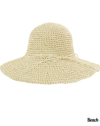 strandhoed beige gehaakt